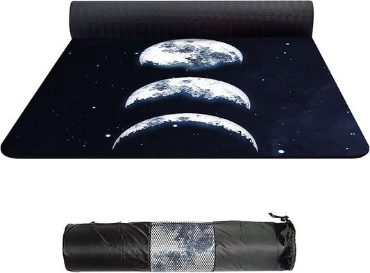 nuveti TPE Large Yoga Mat Non-Slip Exercise Fitness Mat with Carry Bag Extra Wide Yoga Mats for Women 72"x32" Extra Thick 6mm for Home, Pilates and Floor Exercises Workout Mats