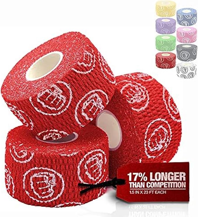 WOD Nation Flexible Hook-Grip Athletic Tape – Easy-Tear, Sweat-Proof Thumb & Finger Strips for Weightlifting