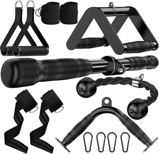 Cable Machine Attachment for Home Gym, Tricep Press LAT Pull Down Attachment, Cable Machine Accessories, Tricep Press Down Cable Attachment for Weight Fitness Multiple Options