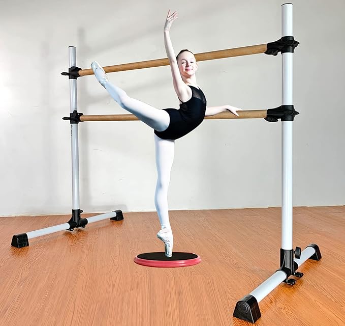 MARFULA 4 Ft Portable Wood Ballet Barre Ballet Bar Dance Barre Freestanding with Carry Bag