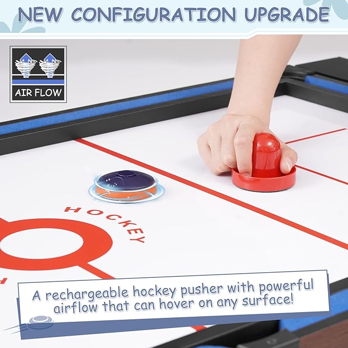 4-in-1 Swivel Multi-Game Table - 54" Combo Game Table Set for Kids, Adults - Indoor and Outdoor Arcade Sports Table - Air Hockey, Billiards, Foosball, Ping Pong for Home, Game Room