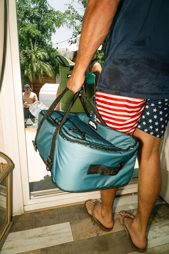 AO Coolers Stow 'n Go Canvas Soft-Sided Cooler, Low Profile and Leak Proof, Insulated for 24-Hour Cold, Hunter Green, 38-Can