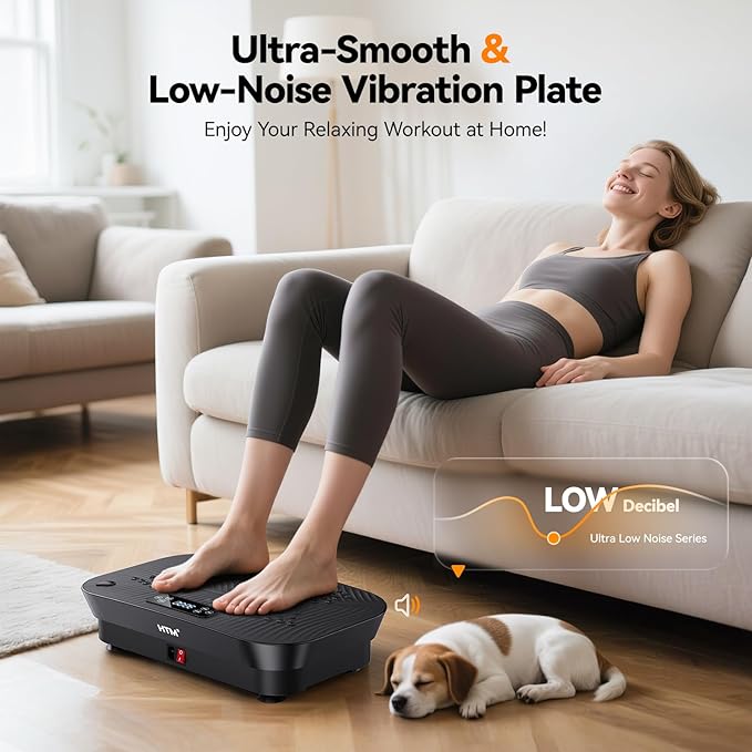 Vibration Plate Exercise Machine - 180 Speed Levels, 350 lbs Weight Capacity, Remote Control, Portable Whole Body Workout Platform for Weight Loss, Lymphatic Drainage, Home Gym Fitness Equipment