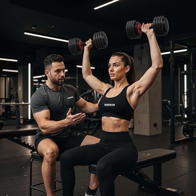 25/55 lbs Pair Adjustable Dumbbell Set, Adjust Dumbbell Weight for Exercises Pair Dumbbells for Men and Women in Home