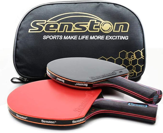 Senston Professional Table Tennis Paddles Advance Intermediate Ping Pong Paddles Set of 2, Table Tennis Racket with Carry Case…