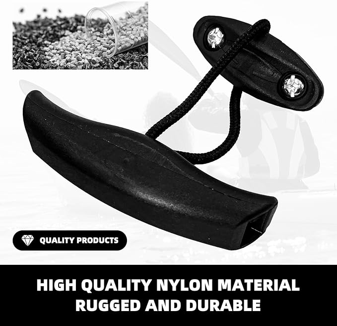 24Pcs Kayak Handles Kit, Kayak Carry Handle Pull Handle T-Handle with Cord and Pad Eyes with Mounting Screw, Heavy Duty Kayak Carrying Handles for Canoe Boat