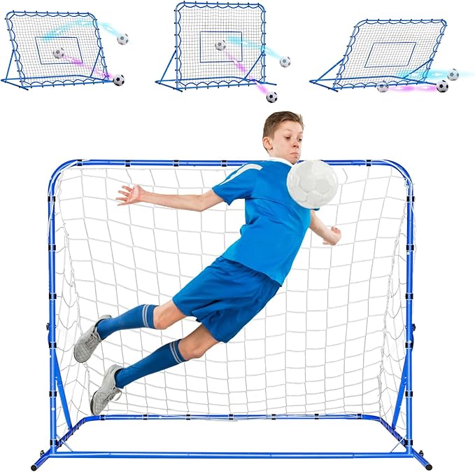 Dual-Mode Soccer Goal Net & Soccer Rebounder Net,Premium Durability for Intense Shooting Training,Quick-Switch Angle Soccer Training for Control,Passing Practice,Soccer Gifts for Kids Teen Adult