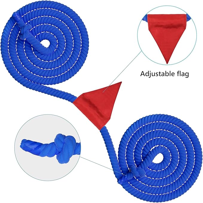 Tug of a War Rope for Kids and Adult, 25FT Tag o War Ropes with Flag for Outdoor, Outside Carnival, Lawn, Field, Team Building Game, Safety Cord for School and Church, Blue