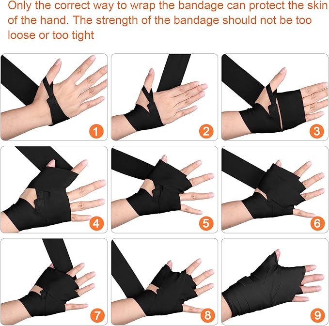 Junkin 6 Pairs Boxing Hand Wraps for Boxing Wraps Wrist Pugilism Handwraps for Men Women Kickboxing Muay Thai MMA