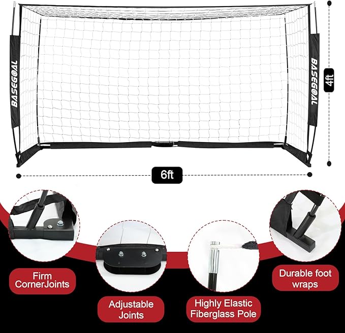 Soccer Goal,Soccer Net,Soccer Goals for Backyard,with Bow Frame,Collapsible Metal Base and Agility Ladder