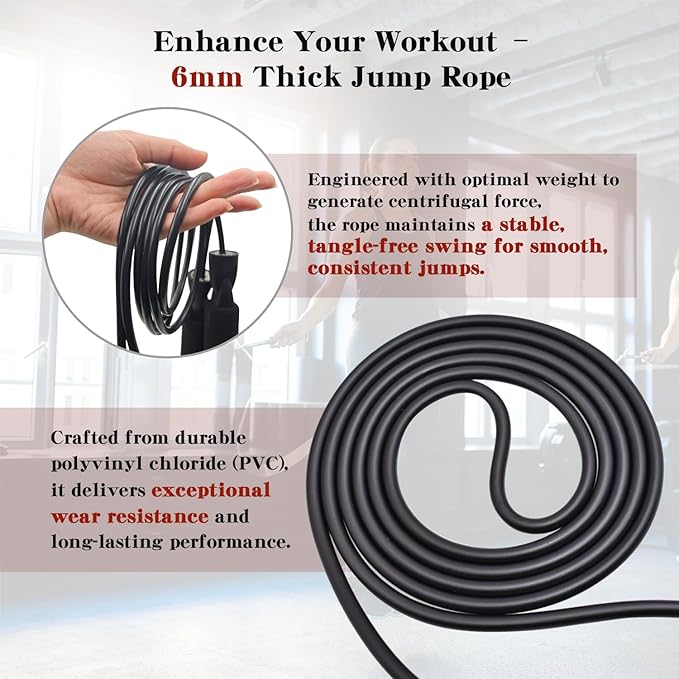 Speed Jump Rope Skipping - Blazing Fast Jumping Ropes - Endurance Workout for Boxing, MMA, Workout Equipment Martial Arts or Just Staying Fit Adjustable for Men, Women and Children