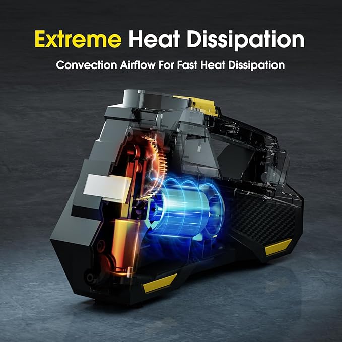 Tire Inflator Portable Air Compressor - DC 12V Air Pump for Car Tires with 150PSI LCD Digital Gauge & Emergency LED Light,Auto Tire Pump for Cars,Motorcycles,Bikes,Balls (Large)