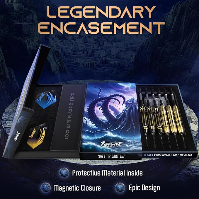 IgnatGames Premium Soft Tip Darts – 6/12 Pack Brass Barrels with Aluminum Shafts, 16 GlideXPro Flight Set, Tool Kit, Giftable Case & 100 Extra Tips