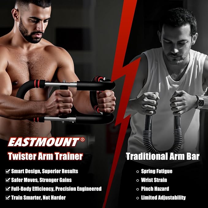 EAST MOUNT Twister Arm Trainer 20-110lb Adjustable Chest Workout Equipment for Men Women Portable Spring Resistance Muscle Builder Strength Training for Arms Chest Shoulders for Home Gym Fitness