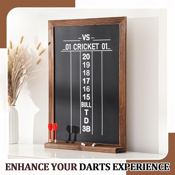 Dart Scoreboard for Cricket and 01 Darts Games Darts Holder Wall Mount Wood Dartboard Accessories
