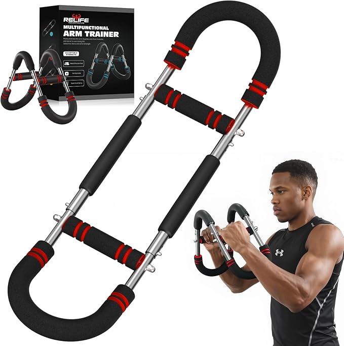 Relife Twister Arm Trainer,40-130lbs Arm Trainer for Forearms & Chest Muscle Training Workout,Adjustable Spring Resistance Chest Exercise, Portable Home Gym Strength Equipment for Men & Women