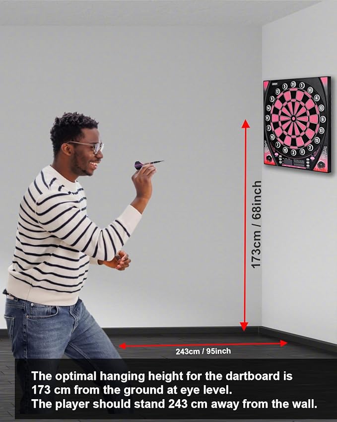 Electronic Dart Board with Bright Score Display, Multiple Games, and Durable Design-Perfect for Family Fun and Competitions-Includes Soft Tip with 12 Darts