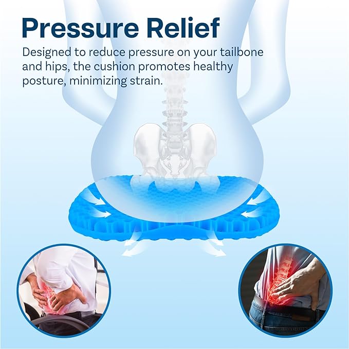 MMOBIEL Anti-Slip Kayak Seat Cushion Waterproof Kayak Gel Seat Cushion – Portable Sit in for Kayak, Boat, Canoe, Rowing etc. – Pressure Relief & Comfort Seat Cushion - Kayak