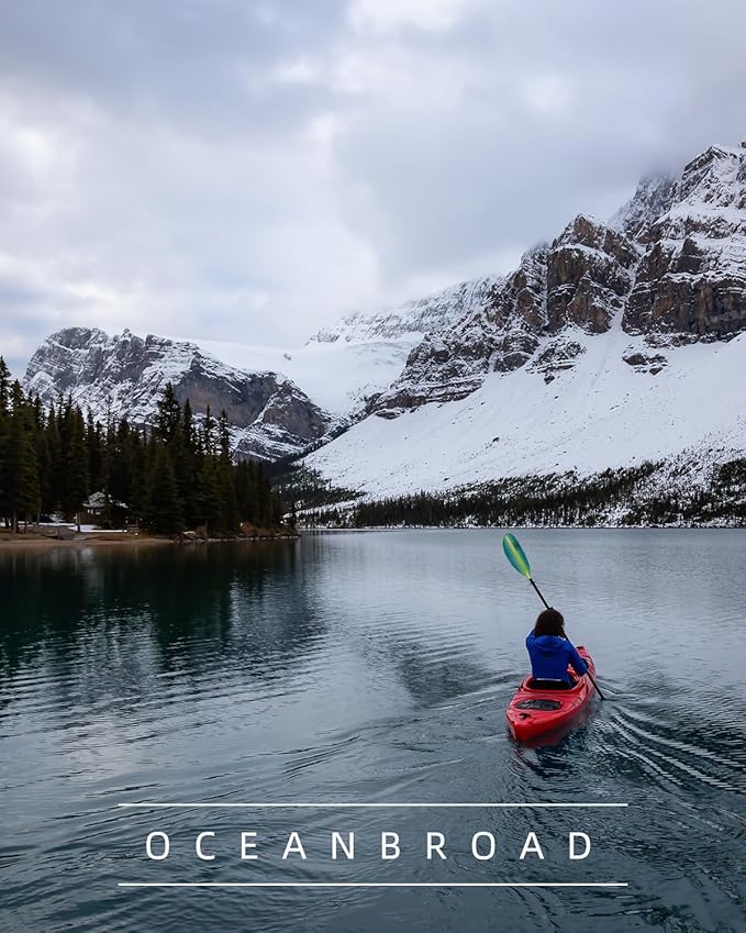 OCEANBROAD Carbon Fiber Kayak Paddle 90.5in/230cm, 86in/218cm for Adults Kayaking Boating Canoeing Oar with Paddle Leash