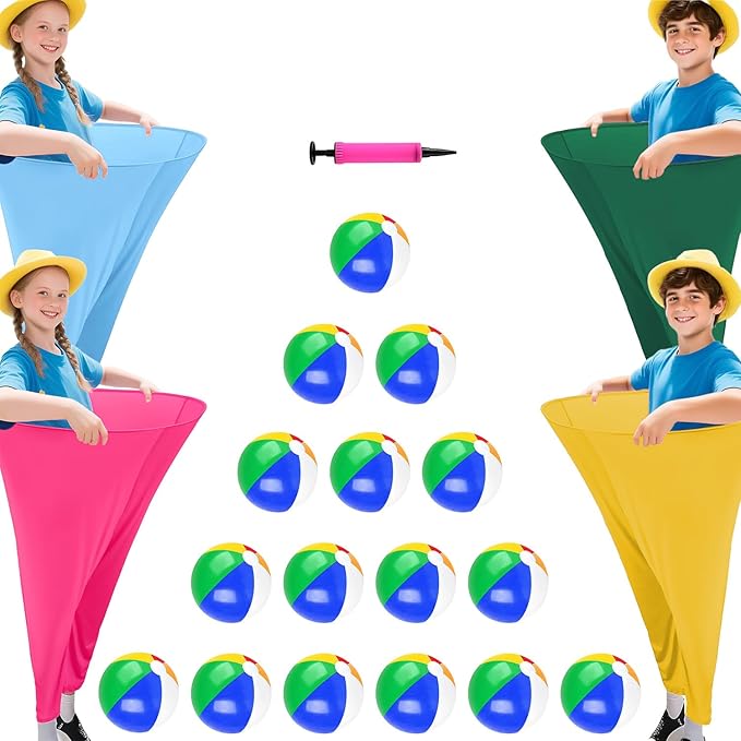 Granny Pants Yard Game Freaky Party Games Pants with Bouncy Balls and Air Pump Oversized Granny Pants Outdoor Game for Adults and Family Interactive Throwing Game for Group Gatherings