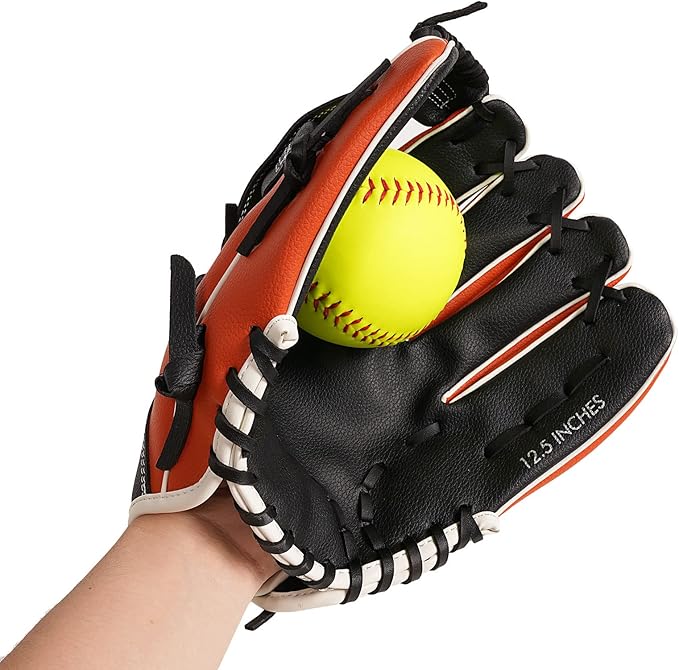Sports Baseball and Softball Glove Teeball/Baseball Mitt Left and Right Handed Baseball Infielder's Mitts Fielding Glove for Youth Adult(10.5",11.5",12.5")
