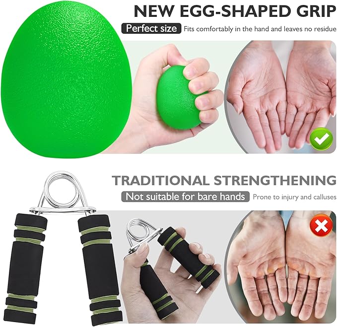 Peradix Hand Grip Strength Trainer, Stress Relief Ball, Wrist Rehab Therapy Hand Grip Equipment Ball Squishy Tools - Set of 3 Finger Resistance Exercise Squeezer