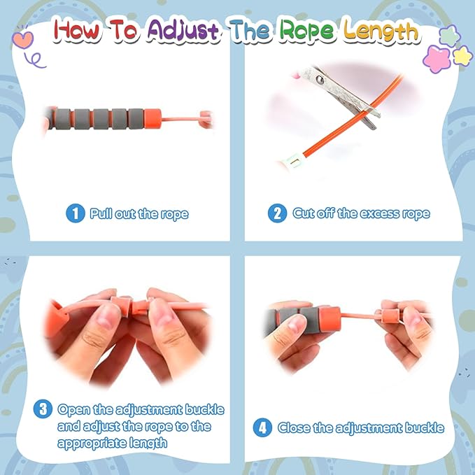 Jump Rope For Kids,Jump Rope Kids,Adjustable Soft Skipping Rope,Toddler Jump Rope With Skin-Friendly Foam Handles For Kids, Boys,Girls,Women, Men,Exercise Activity,Outdoor Fitness