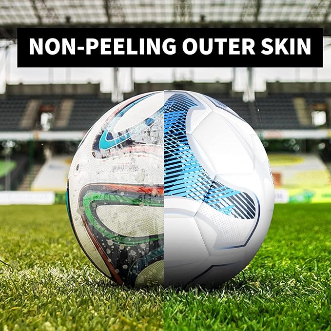 SHOKE Soccer Ball Size 5 Official Size Soccer Ball Thermal Bonded Training Slip Resistant