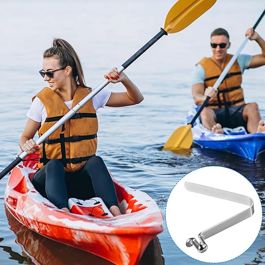 PATIKIL 10.5x7.5mm Kayak Paddle Snaps, 10 Pack Tent Pole Clips Steel V Shaped Single Pin Push Button Spring Clips Lock Tube Pole Clips for Camping Awning