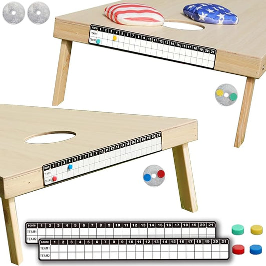 Cornhole Scoreboard Tracker Steel Score Keeper: Durable Corn Hole Scoreboards for Easy Score Tracking Corn Hole Games Ladder Ball Toss Game Pop Darts Popdarts Game (2 Pack-Horizontal)