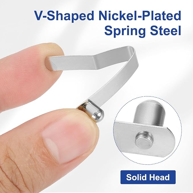 HARFINGTON Single Button Kayak Paddle Snap Spring Clip Spring Steel V Shaped Solid Lift Telescopic Locking Tube Pole Clips for Umbrella Camping