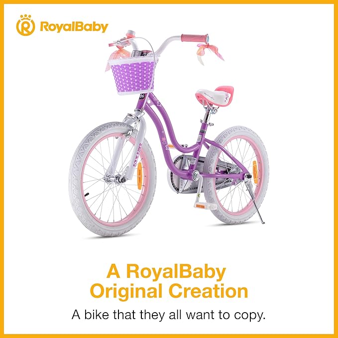 RoyalBaby Girls Bike EZ Bike Stargirl Training Free Balance to Pedal Easy Learning Bicycle, 12-20 Inch for Toddlers & Big Kids.