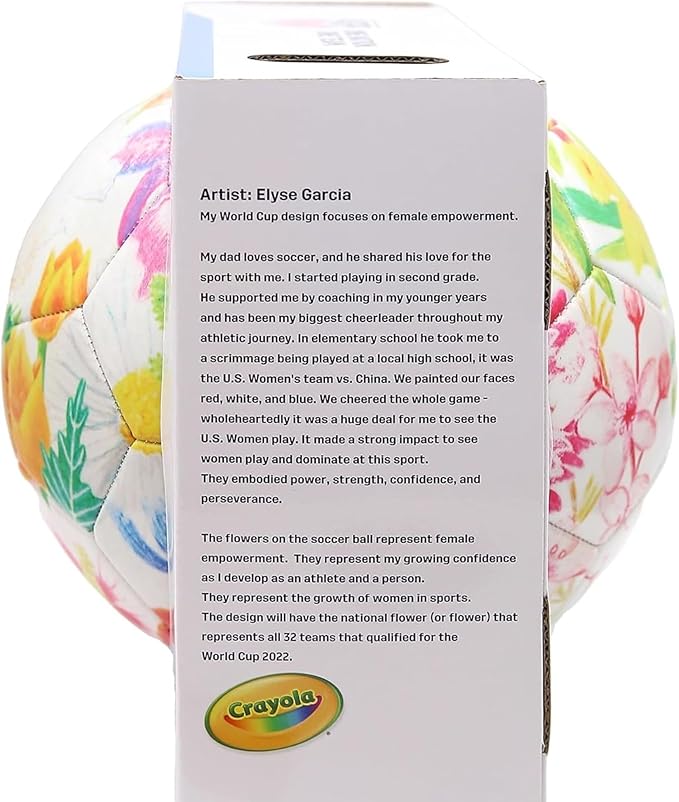 Icon Sports Officially Licensed U.S. Soccer Federation Size 5 Soccer Ball | Crayola & Fox Sport Collaberation Flower Ball by Elysa Garcia