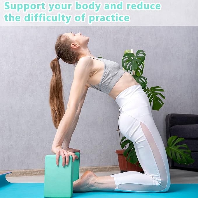 20 Pcs Yoga Blocks 9''x6''x3'' High Density EVA Foam Bricks Yoga Foam Exercise Blocks Improve Strength Balance and Flexibility, Light Weight and Non-Slip Surface for Pilates Meditation