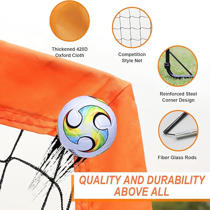 Soccer Goals for Backyard, Portable Soccer Goal, Football Practice, Soccer Training Equipment for Young