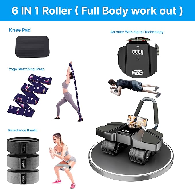New 2024 Roller High-Performance Exercise Machine With Automatic Rebound, Multi- layered Anti-Slip