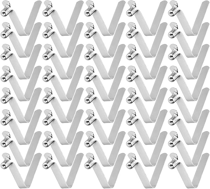 HARFINGTON Single Button Kayak Paddle Snap Spring Clip Spring Steel V-Shaped Hollow Lift Telescopic Locking Tube Pole Clips for Tent Camping