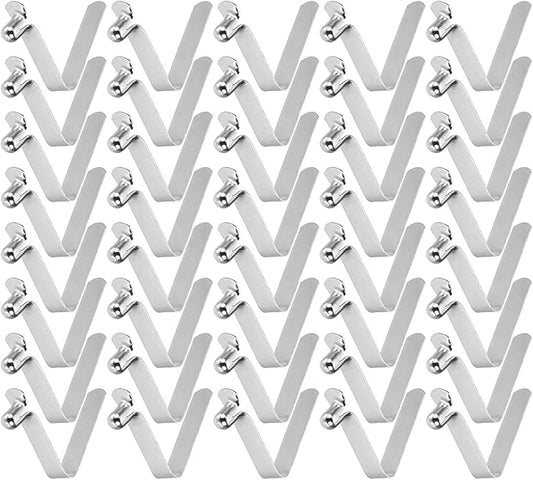 HARFINGTON Single Button Kayak Paddle Snap Spring Clip Spring Steel V-Shaped Hollow Lift Telescopic Locking Tube Pole Clips for Tent Camping