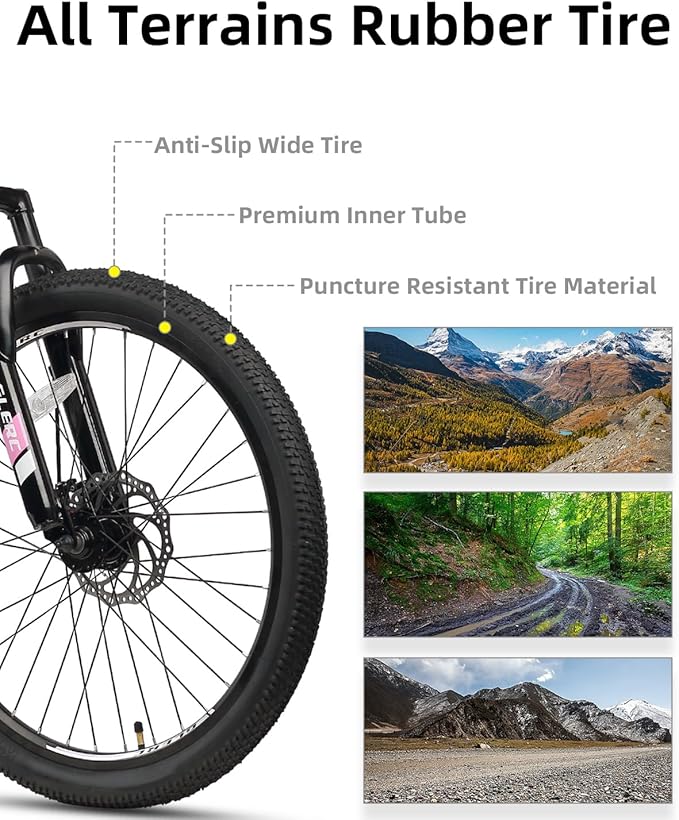 Glerc 20 24 Inch Kids Bike, Kids Mountain Bike for Boys and Girls Ages 6-14, 21-Speed Skyline Bicycle with Front Suspension and Disc Brakes, Multiple Colors