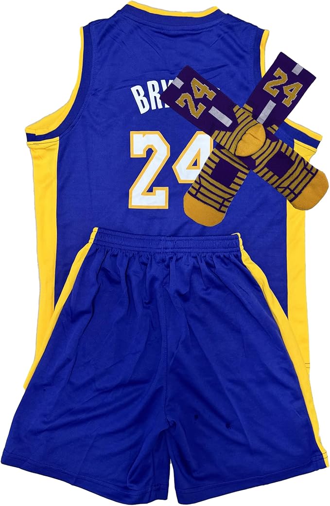 3PC Basketball Jersey Set for Youth Basketball Tank Top + Track Shorts+ Socks Set #24