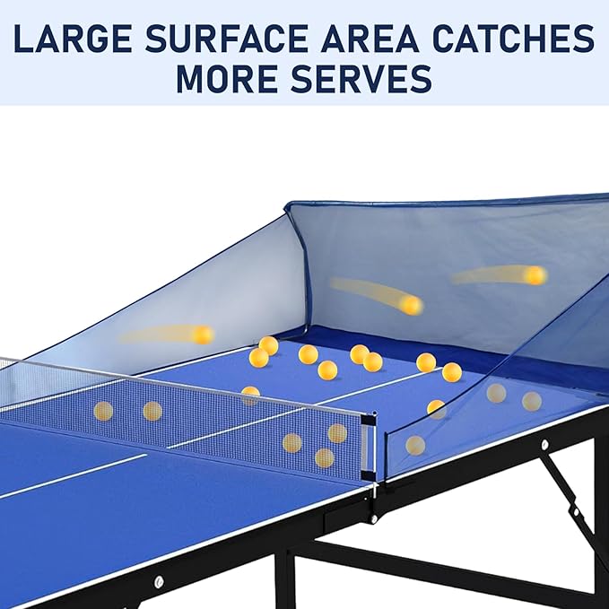 Table Tennis Ball Catch Net, Practice Net Multi-Ball Collection Net Training Tool, Table Tennis Robot for Serve Catcher Equipment for Ball Collection,Serve or Multi-Ball Training