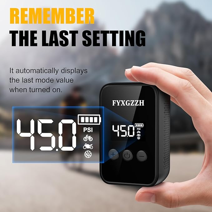 Mini Electric Bike Pump - Fast Inflate Bike Tire Pump with Gauge, 150PSI Air Pump with Presta and Schrader Valve for Road Bike, Mountain Bike, E-Bike, Motorcycle