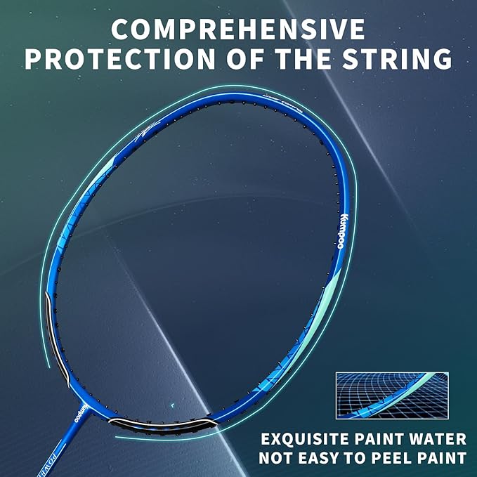 Badminton Racket Carbon Fiber, Badminton Racquet Set with Cover, Badminton Professional Racket Durable for Beginners Outdoor Games Gym