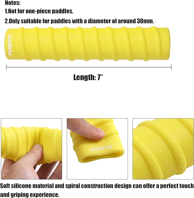 Ayaport Kayak Paddle Grips Non-Slip Silicone Wraps Blister Prevention Kayaking Accessories for Take-Apart Paddles