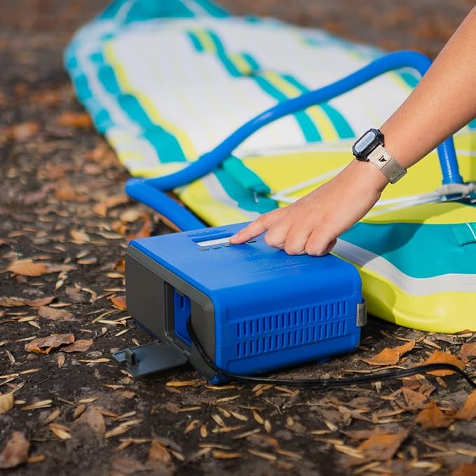 iROCKER 12V Electric SUP Pump with Digital Display – Dual Stage Auto-Off, Inflates Paddle Boards in 12 Mins or Less, Compatible with All iROCKER SUPs, Inflatable Kayaks & iLAND Floats.