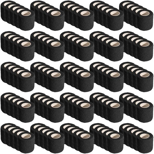 125 Rolls Self Adhesive Bandage Wrap 2 inch Cohesive Bandage Wrap Stretch Bandages Wraps Tape Elastic Self-Adherent Tape for Wrist Ankle Sports Swelling Sprains （Black）