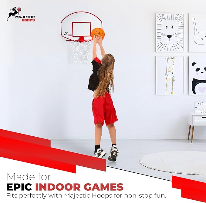 Mini Basketballs - 4 Pack of 5” Mini Basketballs with Pump - Replacement Balls for Over-The-Door Hoops - Ideal for Indoor Play for Toddlers, Teens, Adults