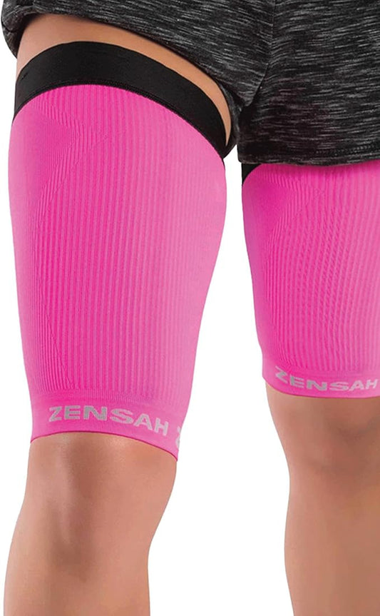 Zensah Thigh Compression Sleeve - Support for Pulled Hamstring, Quad Strain, Groin Compression Wrap for Men and Women