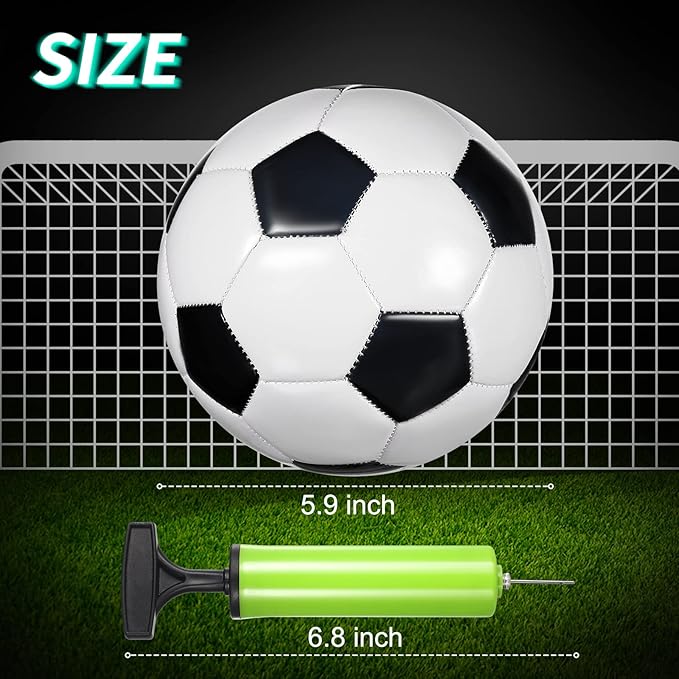 HyDren 24 Pack Soccer Balls Bulk with Pump Official Outside Christian Charity Donation Sport Soccer Balls Gifts for Teens Adults