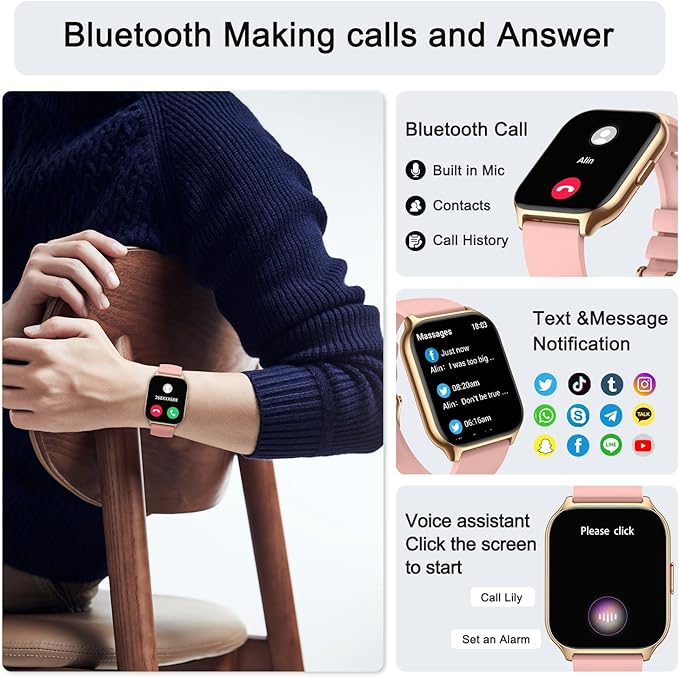 Smart Watch for Men Women Fitness: Running Smart Watches for Men Digital Mens watches Make/Answer Call Waterproof Smartwatch Android Phones iPhone Samsung Compatible Heart Rate Monitor Step Tracker